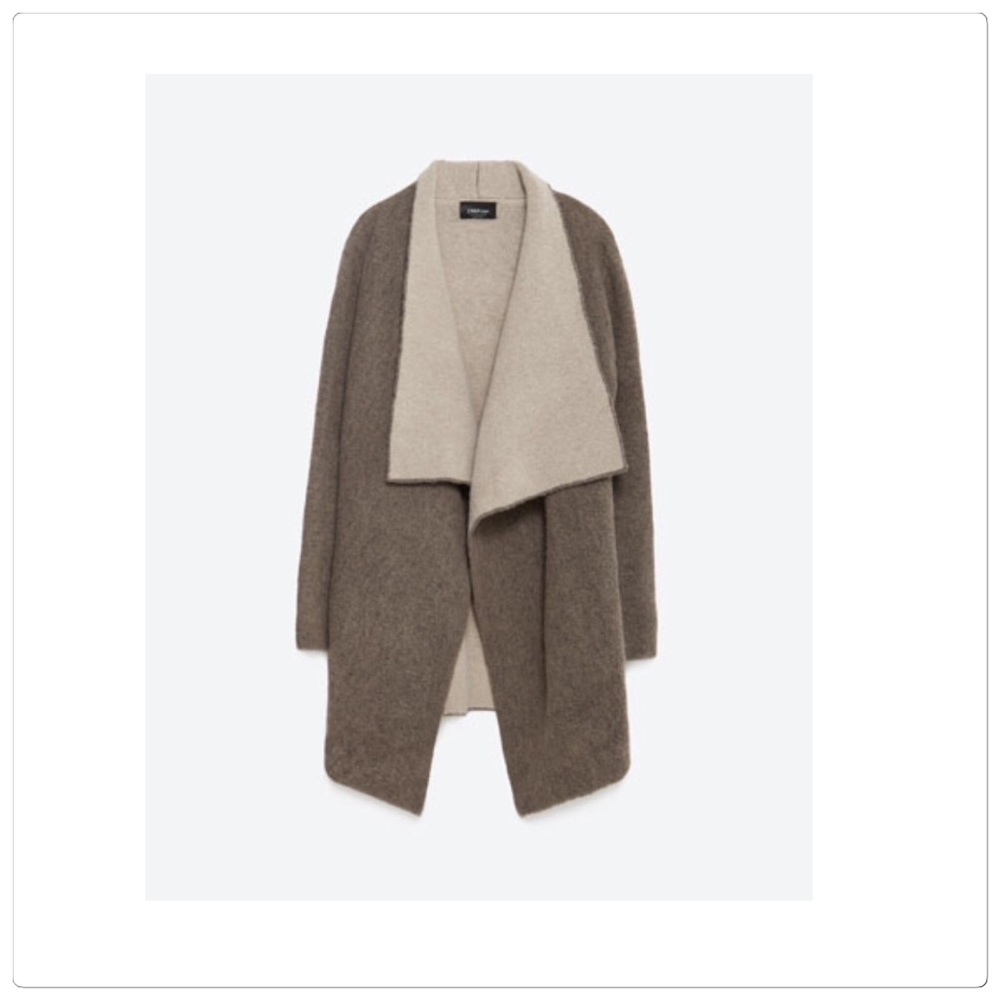 🆕 Zara brown cozy soft wrap sweater jacket - Picture 2 of 2